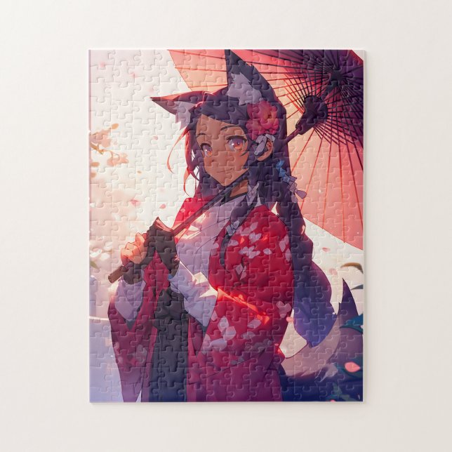 Puzzle Anime Kitsune Chica Cute Fox Fantasy Art (Vertical)
