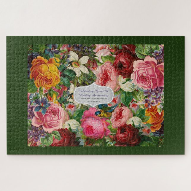 Puzzle Aniversario boda de los padres que aman los rompec (Horizontal)