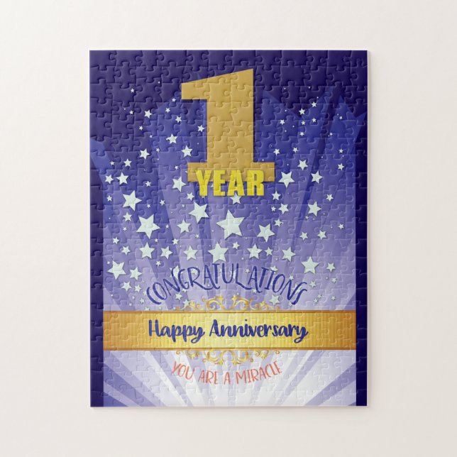 Puzzle Aniversario de la Recuperación de 1 Año Negrita Nú (Vertical)
