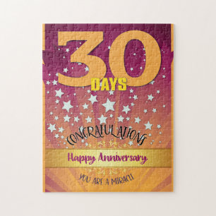 Puzzle Aniversario de recuperación de 30 días en número d