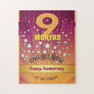Puzzle Aniversario de recuperación de 9 meses en número e