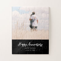 Aniversario foto personalizada moderna elegante bo