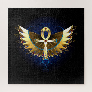 Puzzle Ankh de oro con alas