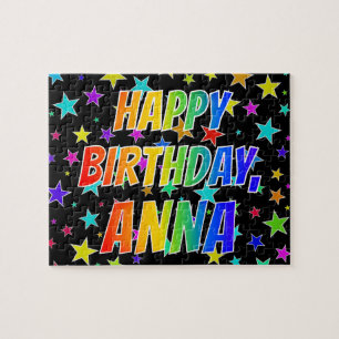 Puzzle "ANNA" Nombre, Diversión "FELIZ CUMPLEAÑOS"
