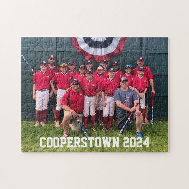 Puzzle Año de foto del equipo de béisbol Cooperstown NY (Horizontal)