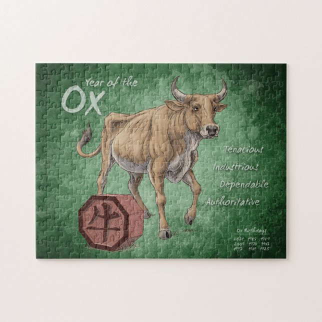 Puzzle Año del arte zodiaco chino-ox (Horizontal)