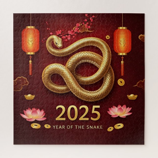 Puzzle Año nuevo chino 2025 de la serpiente (Vertical)