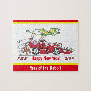 Puzzle Año Nuevo Chino - Coche de Carreras del Año del Co