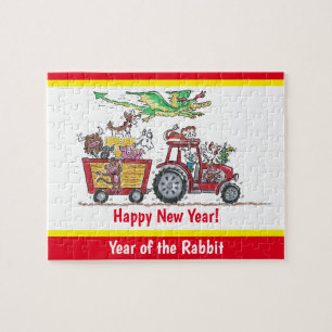 Puzzle Año Nuevo Chino - Tractor del Año del Conejo