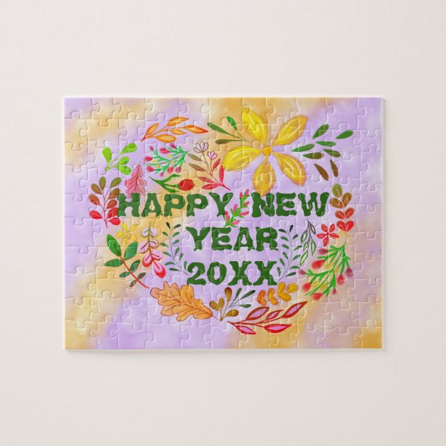 PUZZLE AÑO NUEVO FELIZ PERSONALIZADO 20XX (Horizontal)