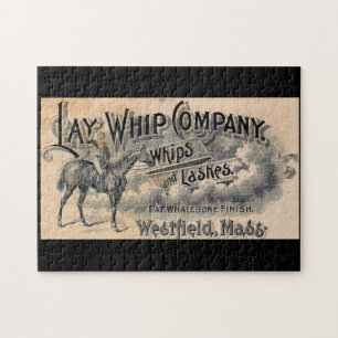 Puzzle Años 1880 Ataque publicitario de Lay Whip Company