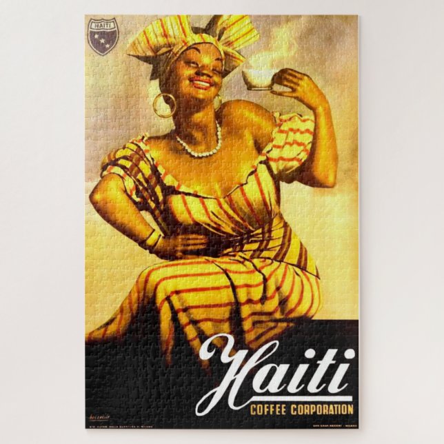 Puzzle Años 1950 Haití Coffee Corporation ad (Vertical)