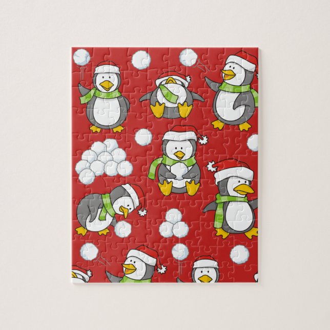 Puzzle Antecedentes de pingüinos navidades (Vertical)