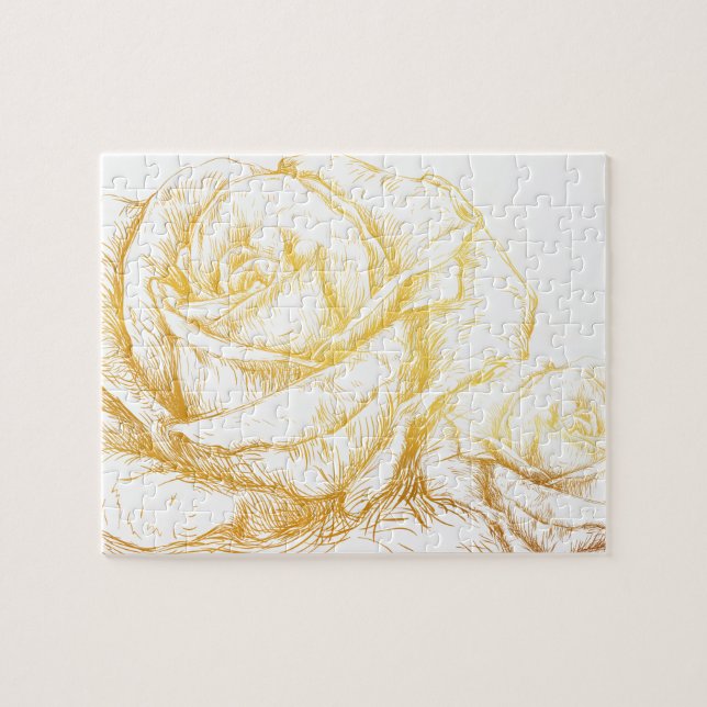 Puzzle Antecedentes personalizados Rosas de cosecha Flora (Horizontal)