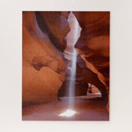 Puzzle Antelope Canyon in Arizona with Light Beam