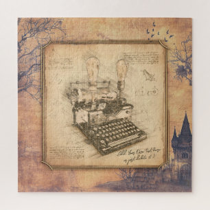 Puzzle Antigua máquina de escribir. Regalo de autor/escri