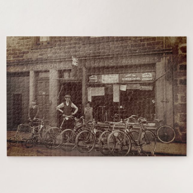 Puzzle Antigua tienda de bicicletas escocesa G J MacDonal (Horizontal)
