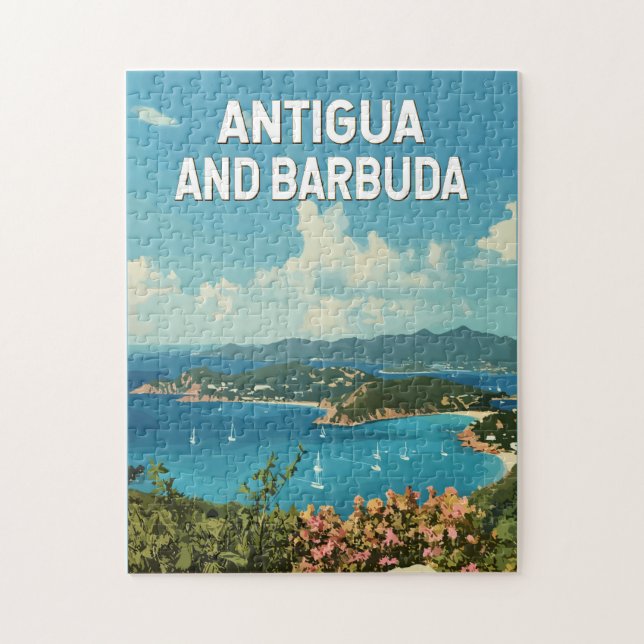 Puzzle Antigua y Barbuda: arte de viajes de Ilustracion r (Vertical)