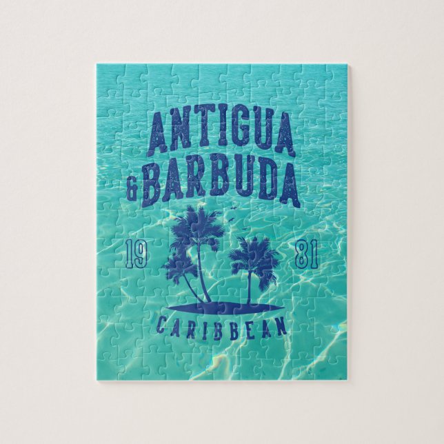 Puzzle Antigua y Barbuda Palma del Caribe (Vertical)