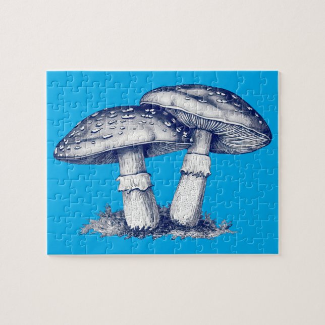 Puzzle Antigüedad de dibujo de hongos (Horizontal)