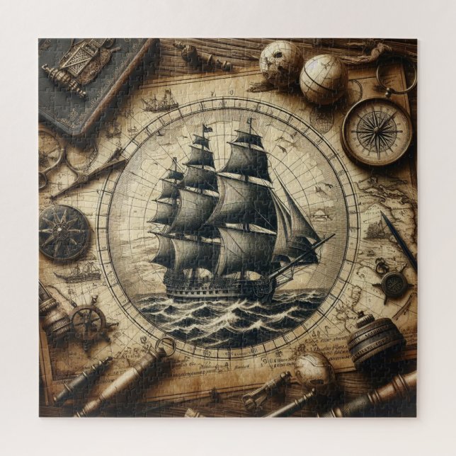 Puzzle Antiguo barco pirata a vela 4 (Vertical)
