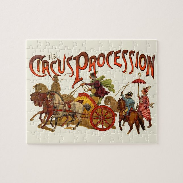 Puzzle Antiguo desfile de circo serpentea caballos (Horizontal)