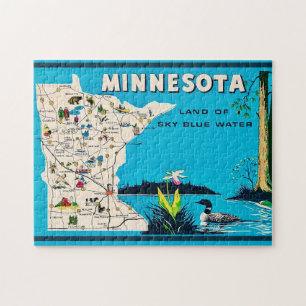 Puzzle Antiguo mapa de Minnesota 11x14