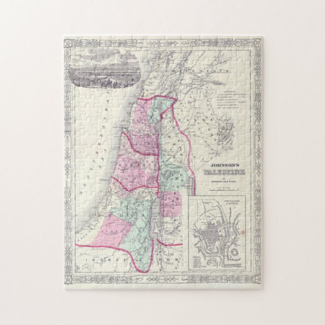 Puzzle Antiguo mapa del estado histórico de Palestina de  (Vertical)