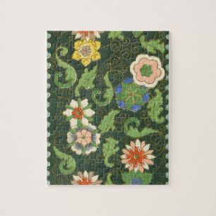 Puzzle Antiguo patrón chino de cloisonné: jade verde