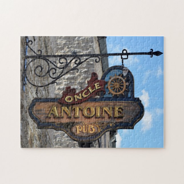 Puzzle Antiguo pub Rótulo Quebec Canadá. (Horizontal)