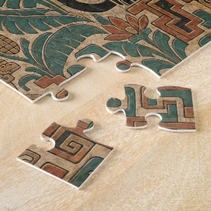 Puzzle Antiguo relieve de piedra con jaguar de la selva