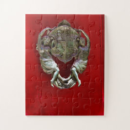 Puzzle Antique Red Door Knocker | Malta Architecture
