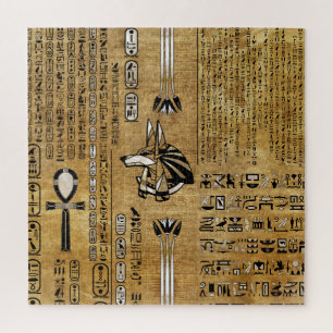 Puzzle Anubis - Dios egipcio - Oro y Perla