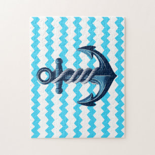 Puzzle Anuncio azul con olas azules