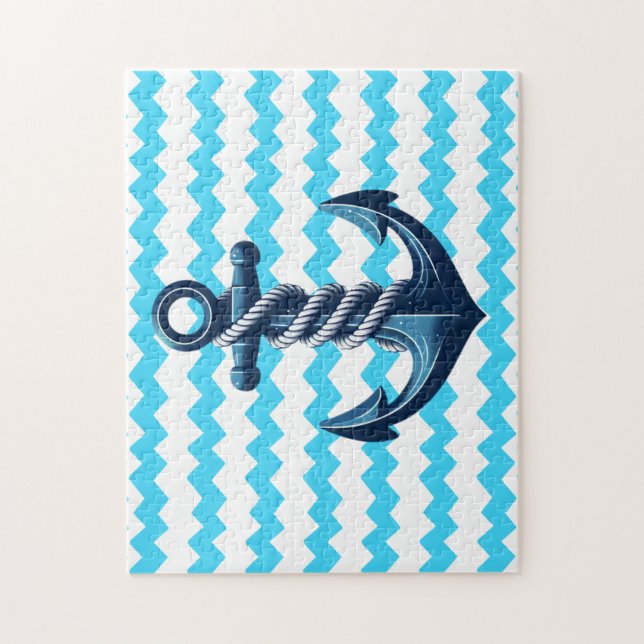Puzzle Anuncio azul con olas azules (Vertical)
