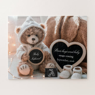 Puzzle Anuncio de Bebé Neutral en Género de Osito Adorabl