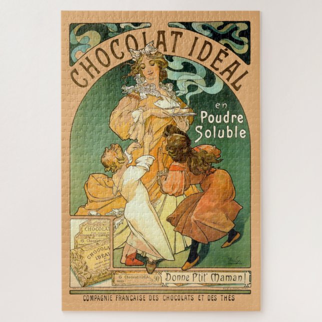 Puzzle Anuncio de chocolate Art Nouveau de Alphonse Mucha (Vertical)