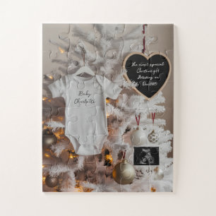 Puzzle Anuncio de embarazo con árbol de Navidad elegante