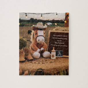 Puzzle Anuncio de embarazo con tema de granja adorable