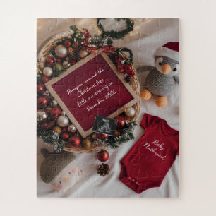 Puzzle Anuncio de embarazo con tema de Navidad