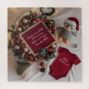 Puzzle Anuncio de embarazo con tema de Navidad