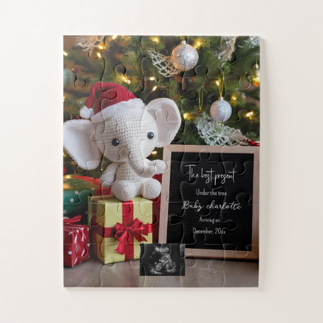 Puzzle Anuncio de embarazo en Navidad festiva (Vertical)