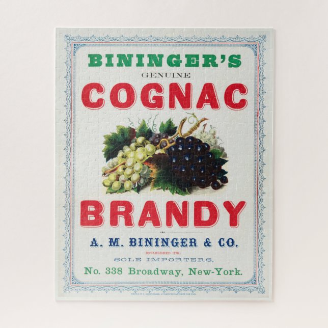 Puzzle Anuncio de época para Cognac Brandy de Bininger. (Vertical)
