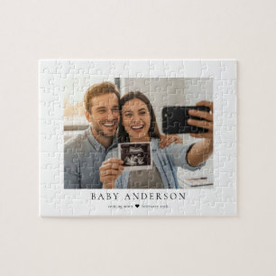 Puzzle Anuncio de Foto de Embarazo Nombre del Bebé Fecha