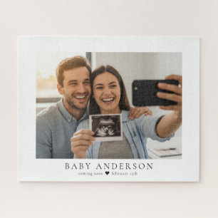 Puzzle Anuncio de Foto de Embarazo Nombre del Bebé Fecha 