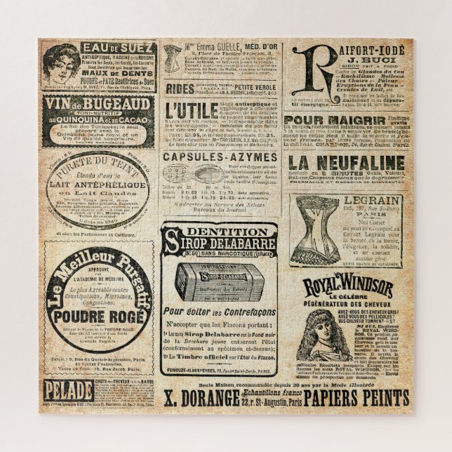 Puzzle Anuncio de periódico francés de 1897 (Vertical)