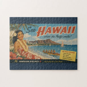 Puzzle Anuncio de viaje hawaiano de estilo vintage