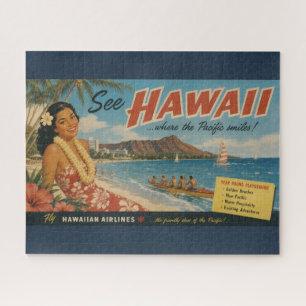 Puzzle Anuncio de viaje hawaiano de estilo vintage