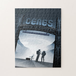 Puzzle Anuncio de viajes de ciencia ficción, Ceres del pl