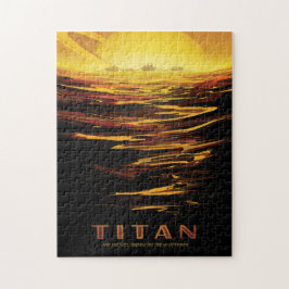 Puzzle Anuncio de viajes de Ciencia Ficción, Moon Titan